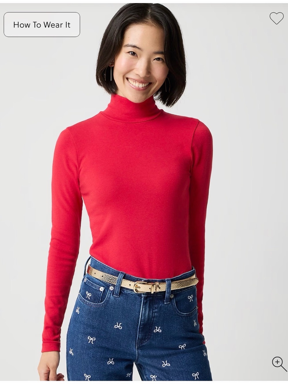 Women’s Red Turtleneck Long Sleeve Tee by j crew NWT